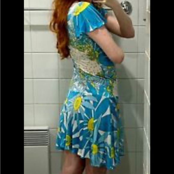 Versace Jeans Couture Vintage Floral Mini Dress Size 30 - Picture 5 of 6